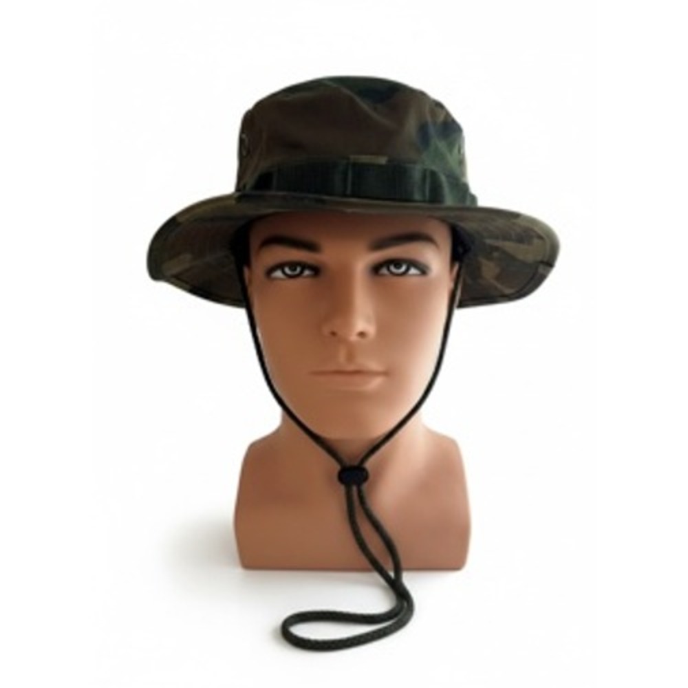 Newhattan Woodland Camo Boonie Hat Mens SM Green Brown Camouflage Sun Bucket Hat